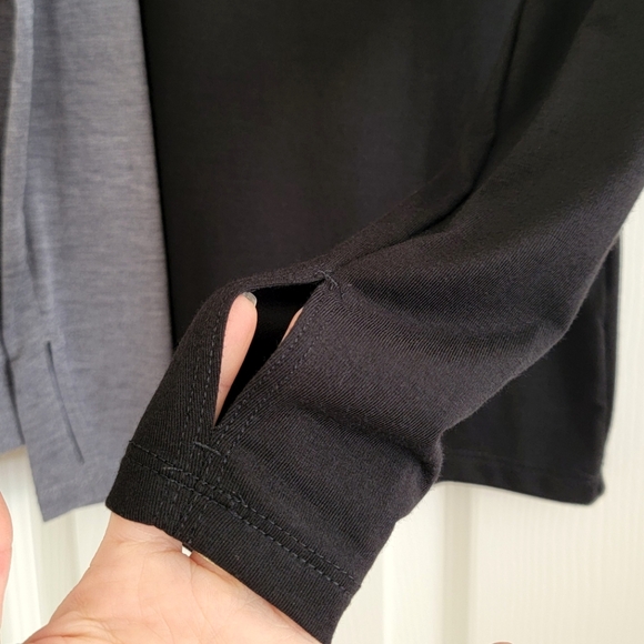 2 Active Long Sleeve Tops - Black and Gray, Size XS - Picture 3 of 7